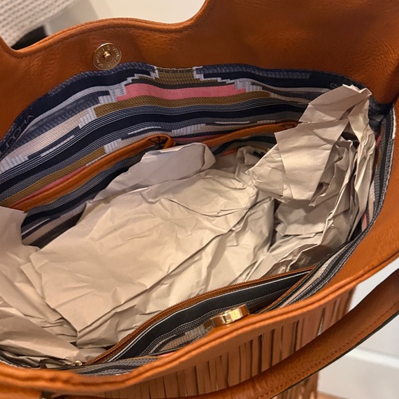 Big Buddha Tan Fringe Tote Bag - Picture 5 of 6